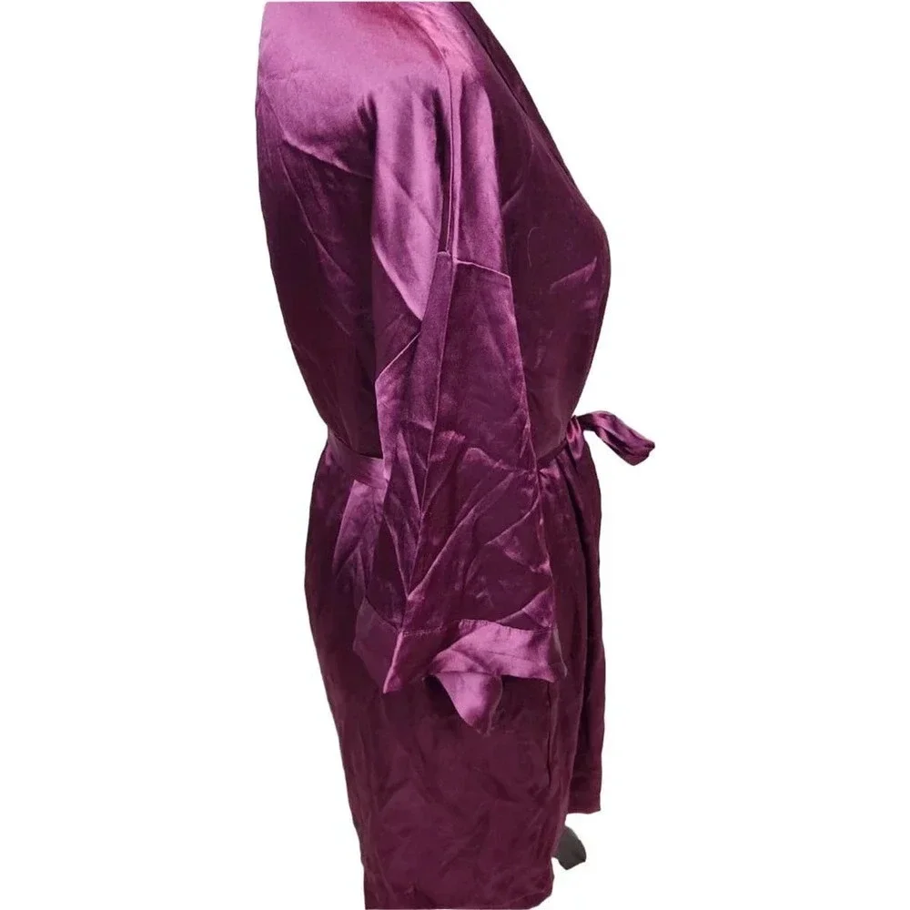 Victoria's Secret Maroon Satin Kimono Robe XS
